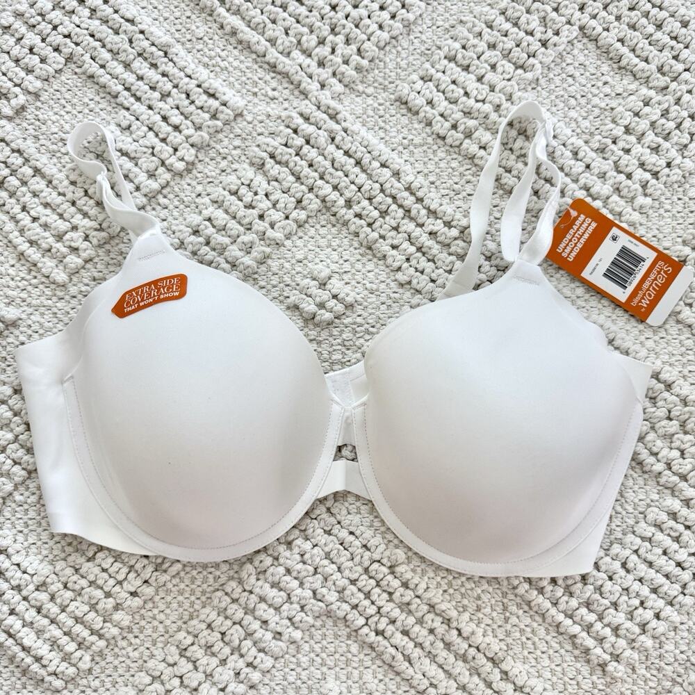 Warners 01356 White 40D No Side Effects Full Coverage Bra Lined UW Underwire